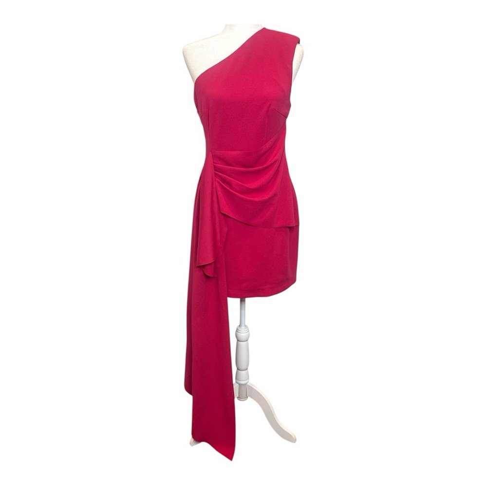 NWT Elliatt Caicos Women’s Mini Dress Fuchsia One Shoulder Asymmetrical Size M - Picture 7 of 14